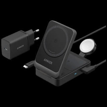 Anker 3-In-1 MagGo Wireless Fast Charger Black